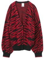 KNIT V-NECK CARDIGAN/レッド