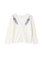 RIB EMBROIDERY CARDIGAN/ホワイト(030)