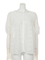 エンブロイダリーシャーリングBL/BLK