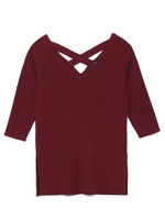 オーガニックコットンカシミヤプルオーバー/PLUM