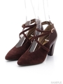 クロスストラップブーティー/茶