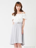 サークルモチーフイレヘムスカート/グレー