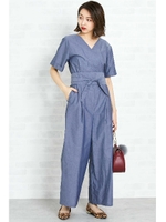 サッシュベルト付オールインワン/ネイビー(120)