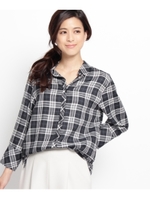 スキッパー2WAYチェックシャツ/オレンジ(267)