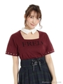 スクエアネックトップス/ボルドー