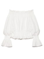 スモッキングオフショルトップス/OWHT