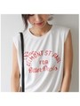 ノースリーブロゴTシャツ/ホワイト