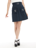 フリルポケット刺繍スカート/グリーン