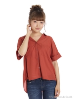 後ろリボンスキッパーシャツ/チャ