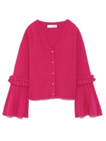 袖フレアーニットカーディガン/PNK