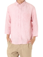 【AZUL by moussy】ボタンダウン7分袖シャツ/RED