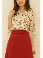 ダルメシアンドットプリントブラウス/エクリュ1(031)