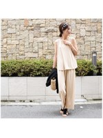 ノースリーブセットアップ/ベージュ