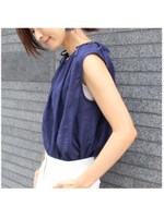 肩リボン エンブロイダリーブラウス/ホワイト