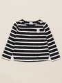 BABYタックボーダーボートネック長袖Tシャツ/ブラック