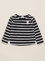 BABYタックボーダーボートネック長袖Tシャツ/ブラック