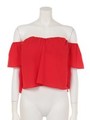 PAD入りオフショルTOPS/レッド