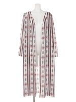 【anap mimpi】エスニックストライプロングカーディガン/ホワイト(001)