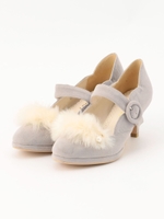 スカラップカットファーパンプス/モカ