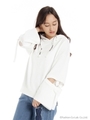 スリーブカット裏毛フードPO/WH