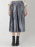 メタリックプリーツスカート/ゴールド