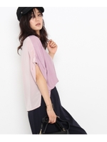 異素材ドッキングニットプルオーバー/ライトパープル(081)