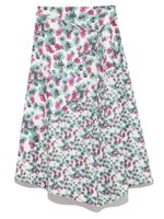 ハンカチーフヘム花柄スカート/WHT