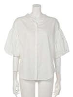 バルーン袖ギャザーTOPS/O/WHT