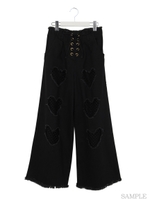 ブロークンハートワイドデニム/サックス