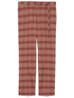 ベルト付チェックテーパードパンツ/ORG