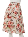 ミックスフラワープリントスカート/レッド