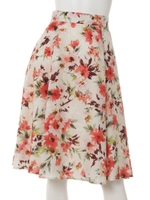 ミックスフラワープリントスカート/レッド