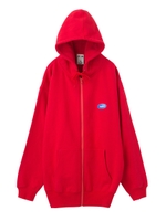 LOOSE ZIP SWEAT HOODIE/レッド