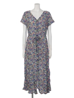 SワッシャーフラワーロングOP/NVY