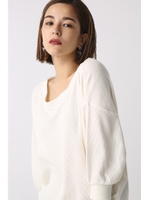【AZUL by moussy】2WAYボリュームスリーブワッフルプルオーバー/O/WHT