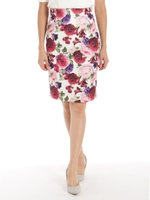 フラワープリントタイトスカート/ブラック