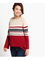 【洗える】マルチボーダーニット/イエロー(332)