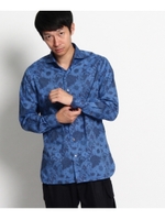 リバティープリント カッタウェイシャツ/ブルー(492)