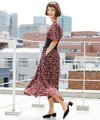 花柄カシュクールシャーリングワンピース
