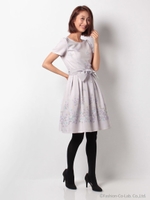 裾フラワープリントOP/ライトグレー