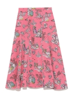 Tea party柄フレアロングスカート/PNK