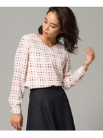 【洗える】グラフィカルチェックブラウス/レンガ(169)