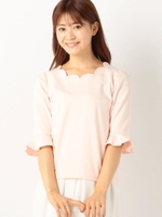 ガーリースカラップカットソー/シロ