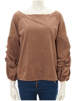 バルーンスリーブブラウス/モカ