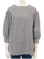 ドルマンスリーブギンガムブラウス/ブラック