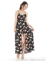 フラワーキャミワンピ/ブラック