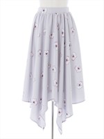 オリジナルフラワーイレヘムスカート/ネイビー