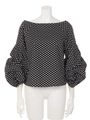 【chille anap】ドット袖デザイントップス/BK