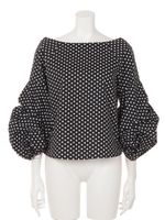 【chille anap】ドット袖デザイントップス/BK