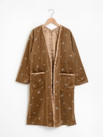 ベロア刺繍ガウン/ボルドー